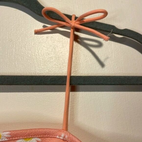 Shein- Light Orange Mini Dress with Daisies and Tie Straps- Size 11-12 Years Old - Picture 5 of 6